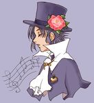  closed_eyes flower frederic_chopin fuju hat lowres male_focus musical_note solo trusty_bell 