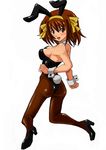  animal_ears ass bad_id bad_pixiv_id brown_eyes brown_hair bunny_ears bunnysuit highres pantyhose short_hair solo suzumiya_haruhi suzumiya_haruhi_no_yuuutsu ushi_(ushijimax) 