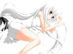  airast copyright_request dress long_hair lying non-web_source red_eyes solo white_hair 