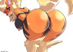  anthro anthrofied anus arcanine areola bent_over big_breasts big_butt big_lips big_nipples blush breasts brown_eyes butt canine ear_piercing facial_piercing female fur hair half-closed_eyes hanging_breasts lip_piercing long_hair looking_at_viewer looking_back mammal nintendo nipple_piercing nipples nude piercing plain_background plankboy pok&#233;mon pok&eacute;mon presenting presenting_ass presenting_hindquarters presenting_pussy pussy side_boob solo standing video_games white_background wide_hips 