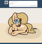  blue_eyes cutie_mark equine female feral fur horse looking_at_viewer mammal my_little_pony original_character pony simple_background slavedemorto tan_fur tan_hair tongue tumblr 