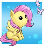  arthropod butterfly equine female fluttershy_(mlp) friendship_is_magic hair horse insect mammal my_little_pony pegasus pink_hair pony princesssilverglow sitting solo wings young 