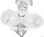  big_breasts bird blush breast_grab breasts female huge_breasts monochrome pavita_pechugona sunibee text turkey 