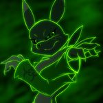  acidrenamon canine digimon eyeofcalamity fox green_theme mammal neon renamon video_games 