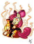  alpha_channel angry apple_bloom_(mlp) clothing creepy crossover cynos-zilla english_text equine female friendship_is_magic greed green_lantern_(series) horse mammal my_little_pony orange_lantern plain_background pony ring signature smile solo text transparent_background 