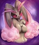  blush breasts brown_fur bust female fur lopunny nintendo pink_fur pok&#233;mon pok&eacute;mon pomander red_eyes shiny_pok&#233;mon video_games 