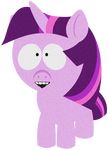  crossover equine female feral friendship_is_magic fur hair hi_res horn horse looking_at_viewer mammal mane multi-colored_hair my_little_pony open_mouth plain_background pony purple_fur solo south_park teeth tongue toonfreak toony transparent_background twilight_sparkle_(mlp) unicorn 