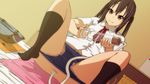  1girl :3 anal anal_insertion anal_object_insertion anus bowl brown_eyes brown_hair chocolate enema feet female heart hose k-on! lunalu9 nakano_azusa object_insertion panties panties_down panty_pull school_uniform socks solo spread_legs thighs twintails underwear 