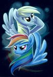  blonde_hair blue_fur derp derpy_hooves_(mlp) duo equine female friendship_is_magic fur grey_fur hair mammal multi-colored_hair my_little_pony pegasus rainbow_dash_(mlp) rainbow_hair wings 