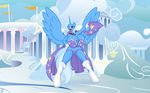  alicorn_amulet anjuneko anthro badgerben big_breasts breasts cape cleavage clothed clothing equine erect_nipples female friendship_is_magic hat hi_res horn horse huge_breasts mammal my_little_pony nipples pony smile solo trixie_(mlp) winged_unicorn wings 