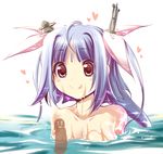  1girl akazawa_red bad_id bad_pixiv_id blue_hair blush breasts hair_ribbon hetero i-19_(kantai_collection) kantai_collection long_hair medium_breasts nude penis red_eyes ribbon smile symbol-shaped_pupils twintails water 