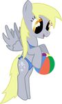  alpha_channel amber_eyes beach_ball bikini blonde_hair clothed clothing cute cutie_mark derpy_hooves_(mlp) equine female feral friendship_is_magic hair hi_res horse mammal my_little_pony open_mouth pegasus pony proteus skimpy solo standing swimsuit tight_clothing tongue wings 