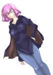  blue_legwear breasts cape dress gggg gundam gundam_zz haman_karn hand_on_hip highres medium_breasts pantyhose pink_hair purple_eyes short_hair simple_background solo zeta_gundam 