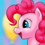  blue_eyes equine female friendship_is_magic fur hair horse mammal my_little_pony open_mouth pink_fur pink_hair pinkie_pie_(mlp) pony rayhiros signature smile solo tongue 