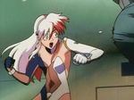  animated animated_gif bangs battle birdy birdy_cephon_altirra clenched_teeth damaged elbow_gloves indoors leotard long_hair multicolored_hair red_hair robot source_request startled tetsuwan_birdy two-tone_hair violence white_hair 
