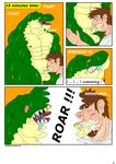  2014 anthro balls blush clothing comic cum dinosaur erection fellatio human interspecies jonathan_alexander male maxime-jeanne muscles nude oral oral_sex orgasm penis scalie sex theropod thomas_carter tyrannosaurus_rex 