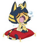  ankha cat eyes_closed fangs feline female mammal nintendo open_mouth plain_background video_games white_background yawn 