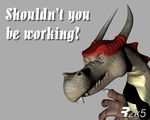  3d cgi claws dialog dragon english_text fangs grey_background grin half-closed_eyes horn humor looking_at_viewer male plain_background rangarig reaction_image scalie sharp_teeth solo teeth text varby wallpaper 