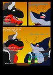  2014 alcohol anthro bar beer beverage blush clothing comic dialog dragon drunk duncan_hawthorne english_text fish fishmen great_white_shark horn male marine maxime-jeanne muscles naga pose reptile ripster scalie shark solo street_sharks text 