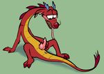  anus blush chinese_dragon claws clopper-dude disney dragon erection forked_tongue green_background knot long_tongue looking_down looking_pleasured male masturbation mulan mushu nude open_mouth penis pink_penis plain_background red_body red_dragon red_nose red_scales scalie sharp_teeth sitting slit solo tapering_penis teeth toe_claws tongue tongue_out two_toes whiskers yellow_scales 