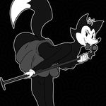  areola bent_over big_breasts breasts butt canine clothing female fox hanging_breasts looking_at_viewer mammal microphone nipples rheumatism roxy_(tiny_toons) skirt solo standing tiny_toon_adventures tongue tongue_out topless 