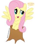  alpha_channel dialog diegotan equine female feral fluttershy_(mlp) friendship_is_magic fur green_eyes hair hi_res hooves horse mammal mane meme my_little_pony open_mouth pegasus pink_hair plain_background pony spread_wings text tongue transparent_background tree wings wood yellow_fur 