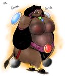  anklet bangle belly big_belly big_breasts boar breasts chubby cloth dark_skin female hood inverted_nipples jewels loincloth magic_user mammal nipples obese overweight porcine riis solo sweat weapon 