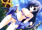  bikini breasts himawari_no_kyoukai_to_nagai_natsuyasumi long_hair makura nipples sagitsuki_ruka scan suzuri swimsuit 