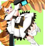  arcana_heart boots drill_hair dual_wielding garter_straps gloves gun hair_ornament holding long_hair open_mouth petra_johanna_lagerkvist purple_eyes shie_(m417) solo twin_drills weapon 