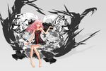  bad_id bad_pixiv_id bare_shoulders barefoot cancell dress guilty_crown hair_ornament hairclip long_hair pink_hair red_eyes solo twintails yuzuriha_inori 