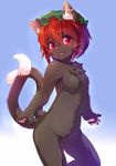  animal_ears bad_id bad_nicoseiga_id bangs blush breasts brown_hair cat cat_ears cat_nose cat_tail chen earrings furry hat jewelry kagerofu looking_at_viewer multiple_tails nekomata no_navel no_nipples nude open_mouth paws pink_eyes short_hair small_breasts solo sparkle tail touhou two_tails whiskers 