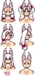  alternate_hairstyle animal_ears artist_name bald bald_spot bangs chart collarbone concept_art cubesona dated expressionless eyebrows eyeshadow forehead fox_ears highres kayo_(pyorno) kitsune long_hair makeup original side_ponytail slit_pupils tattoo twintails upper_body white_hair yellow_eyes 