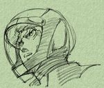  1boy cosmo_yuki densetsu_kyojin_ideon helmet pilot_suit sketch 