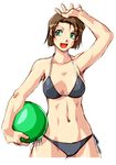 arikawa ball beachball bikini brown_hair green_eyes short_hair solo swimsuit tsujimoto_natsumi you're_under_arrest 