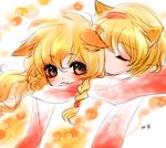  :3 alice_margatroid animal_ears bad_id bad_pixiv_id blonde_hair braid cat_ears closed_eyes kirisame_marisa long_hair m-ma multiple_girls scarf shared_scarf short_hair touhou yellow_eyes 