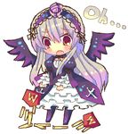  bad_id bad_pixiv_id chibi chocolat_(momoiro_piano) food french_fries hairband long_hair lowres orange_eyes rozen_maiden silver_hair simple_background solo suigintou wings 