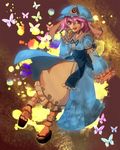  bug butterfly hat insect japanese_clothes long_sleeves pink_hair saigyouji_yuyuko smile solo touhou tsurusaki_yuu 