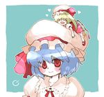  blush chibi flandre_scarlet hat multiple_girls red_eyes remilia_scarlet ribbon ryuuzaki_(ereticent) siblings sisters touhou wings 