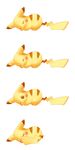  :3 closed_eyes comic gen_1_pokemon highres no_humans one_eye_closed pikachu pokemon pokemon_(creature) silent_comic simple_background sleeping tail tsuji white_background 