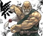  beard facial_hair fighting_stance gouken male_focus muscle scar solo street_fighter tetsu_(kimuchi) 