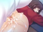  anal anus ass breasts censored cum cum_in_ass cum_on_ass ejaculation eyes_closed fat fat_man hand_on_ass ishii_akira large_breasts miel_(company) penis pussy 