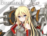  bismarck_(kantai_collection) blonde_hair blue_eyes breasts character_name detached_sleeves gloves highres kantai_collection langley1000 long_hair md5_mismatch medium_breasts no_hat no_headwear solo 