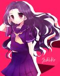  bad_id bad_twitter_id fuuna_(hu_na3918) highres jojo_no_kimyou_na_bouken long_hair purple_eyes purple_hair school_uniform solo yamagishi_yukako 
