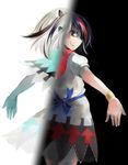  bad_id bad_pixiv_id black_hair bracelet dress horns ichiba_youichi jewelry kijin_seija looking_at_viewer looking_back multicolored_hair negative outstretched_arms red_eyes short_hair spread_arms touhou 