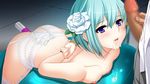  1girl artist_request bdsm bondage bound bound_arms bound_wrists character_request cum cum_in_mouth fellatio flower gakuen_taima lingere lingerie nipples oral rope saliva source_request underwear vibrator 