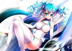  aqua_hair elbow_gloves gloves goodsmile_racing green_eyes hatsune_miku long_hair racing_miku smile solo sora_to_umi thighhighs twintails vocaloid 