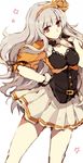  beyond_the_nobles costume dress gloves grey_hair hairband idolmaster idolmaster_(classic) kinona long_hair purple_eyes shijou_takane solo 