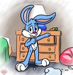  blush buster_bunny cub cum lagomorph male mammal penis rabbit solo tiny_toon_adventures tiny_toons twotails warner_brothers young 