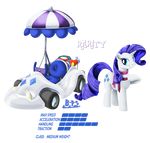  blue-paint-sea cushion cutie_mark equine female friendship_is_magic horn horse kart mammal my_little_pony pony rarity_(mlp) scarf smile umbrella unicorn vehicle wheels 