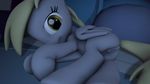  bed blonde_hair cgi derpy_hooves_(mlp) equine female feral friendship_is_magic fruitymilk hair horse looking_at_viewer mammal my_little_pony pony pussy solo source_filmmaker 